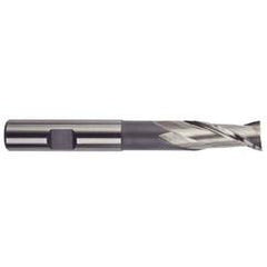 1/4 Dia. x 3-1/16 Overall Length 2-Flute Square End High Speed Steel SE End Mill-Round Shank-Extension -TiN - Apex Tool & Supply