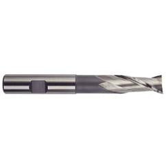 5/8 Dia. x 5-3/8 Overall Length 2-Flute Square End High Speed Steel SE End Mill-Round Shank-Extension -TiN - Apex Tool & Supply