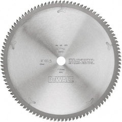 DeWALT - 14" Diam, 1" Arbor Hole Diam, 100 Tooth Wet & Dry Cut Saw Blade - Tungsten Carbide-Tipped, Standard Round Arbor - Apex Tool & Supply