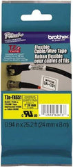 Brother - 1" Wide, Yellow Tape Cassette - For Label Maker - Apex Tool & Supply