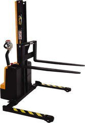 Vestil - 1,500 Lb Capacity, 64" Lift Height, Battery Powered Stacker - 1-1/2" Lowered Height, 42" Fork Length, 58-1/2" Overall Width - Apex Tool & Supply