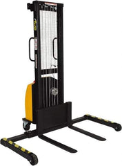 Vestil - 770 Lb Capacity, 59" Lift Height, Battery Powered Stacker - 1-9/16" Lowered Height, 30" Fork Length, 45" Overall Width - Apex Tool & Supply