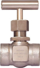 Brennan - 3/4" Pipe, Straight Needle Valve - PTFE Seal, Tube Ends, Stainless Steel Valve, 6,000 Max psi - Apex Tool & Supply