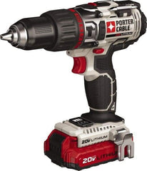 Porter-Cable - 20 Volt 1/2" Chuck Pistol Grip Handle Cordless Drill - 0-400 & 0-1600 RPM, Single-Sleeve Ratcheting Chuck, Reversible, 2 Lithium-Ion Batteries Included - Apex Tool & Supply