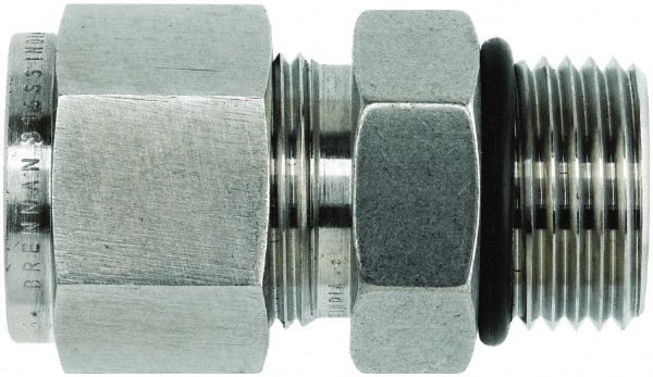 Brennan - 3/8" Tube OD Stainless Steel Compression Tube O-Seal Male Connector - Apex Tool & Supply