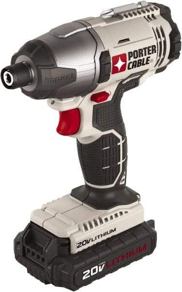 Porter-Cable - 1/4" Drive 20 Volt T-Handle Cordless Impact Wrench & Ratchet - 2,900 RPM, 124 Ft/Lb Torque, 2 Lithium-Ion Batteries Included - Apex Tool & Supply