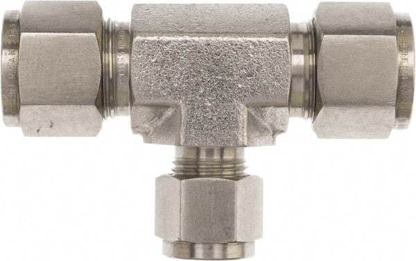 Brennan - 3/8" OD, Stainless Steel Union Tee - Comp x Comp x Comp Ends - Apex Tool & Supply