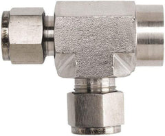Brennan - 1/2" OD, Stainless Steel Female Run Tee - Comp x FNPT x Comp Ends - Apex Tool & Supply