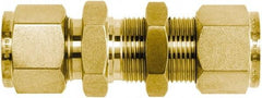 Brennan - 1/2" OD, Brass Bulkhead Union - Comp x Comp Ends - Apex Tool & Supply
