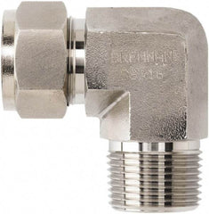 Brennan - 1/2" OD, Stainless Steel Male Elbow - MNPT Ends - Apex Tool & Supply