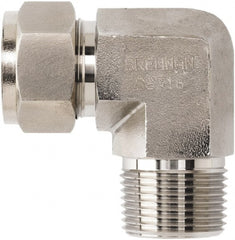 Brennan - 1/8" Tube OD x 1/8 Thread Stainless Steel Compression Tube Male Elbow - Apex Tool & Supply