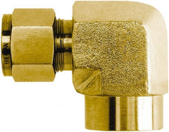 Brennan - 3/8" Tube OD x 3/8 Thread Brass Compression Tube Female Elbow - Apex Tool & Supply