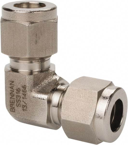 Brennan - 3/8" OD, Stainless Steel Union Elbow - Comp x Comp Ends - Apex Tool & Supply