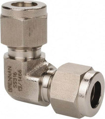 Brennan - 3/8" OD, Stainless Steel Union Elbow - Comp x Comp Ends - Apex Tool & Supply