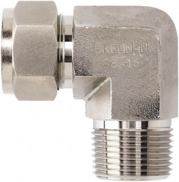 Brennan - 1/2" OD, Stainless Steel Male Elbow - Comp x MNPT Ends - Apex Tool & Supply