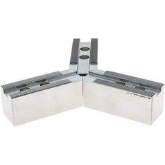 Samchully - 210mm Max Chuck Capacity, 1.5mm x 60° Serrated Interface, Round Soft Lathe Chuck Jaw - 3 Jaw, Steel, 25mm Btw Mount Hole Ctrs, 95mm Long, 35mm Wide, 38mm High, 14mm Groove, M12mm Fastener - Apex Tool & Supply