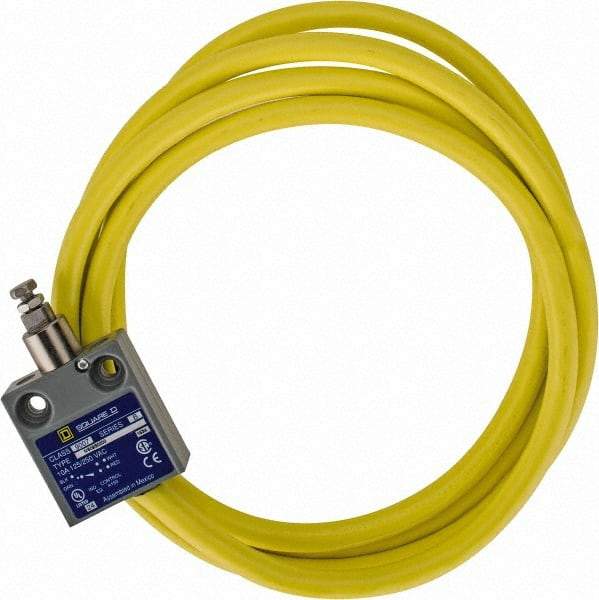 Square D - SPDT, NC/NO, 240 VAC, Prewired Terminal, Plunger Actuator, General Purpose Limit Switch - 1, 2, 4, 6, 6P NEMA Rating, IP67 IPR Rating, 80 Ounce Operating Force - Apex Tool & Supply