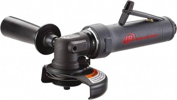 Ingersoll-Rand - 4" Wheel Diam, 13,500 RPM, Pneumatic Angle & Disc Grinder - 3/8-24 Spindle, 22 CFM, Rear Exhaust - Apex Tool & Supply