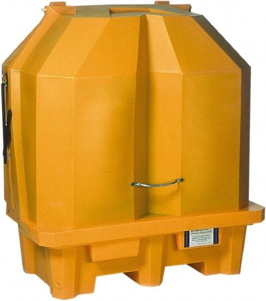 UltraTech - 66 Gal Sump, 3,000 Lb Capacity, 2 Drum, Polyethylene Spill Deck or Pallet - 57" Long x 31" Wide x 65" High, Liftable Fork, Inline Drum Configuration - Apex Tool & Supply