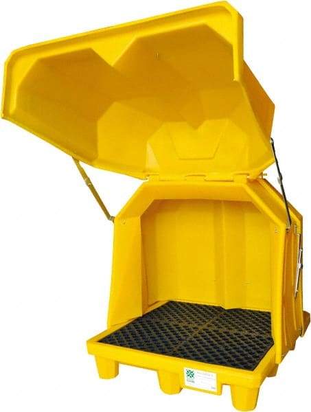 UltraTech - 66 Gal Sump, 6,000 Lb Capacity, 4 Drum, Polyethylene Spill Deck or Pallet - 58" Long x 54" Wide x 65" High, Liftable Fork, Drain Included, 2 x 2 Drum Configuration - Apex Tool & Supply