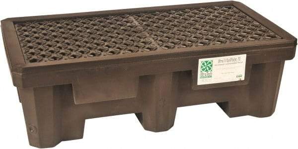 UltraTech - 66 Gal Sump, 1,500 Lb Capacity, 2 Drum, Polyethylene Spill Deck or Pallet - 53" Long x 29" Wide x 17" High, Liftable Fork, Inline Drum Configuration - Apex Tool & Supply