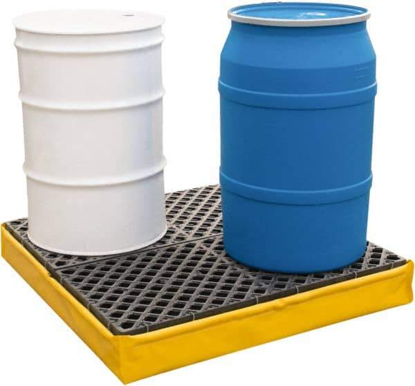 UltraTech - 66 Gal Sump, 2,400 Lb Capacity, 4 Drum, Polyethylene Spill Deck or Pallet - 56" Long x 25" Wide x 8" High, Liftable Fork, 2 x 4 Drum Configuration - Apex Tool & Supply