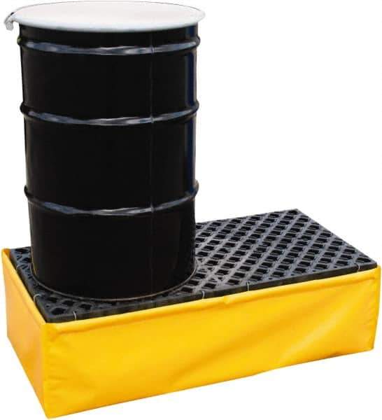 UltraTech - 66 Gal Sump, 1,200 Lb Capacity, 2 Drum, Polyethylene Spill Deck or Pallet - 56" Long x 25" Wide x 6" High, Liftable Fork, Inline Drum Configuration - Apex Tool & Supply