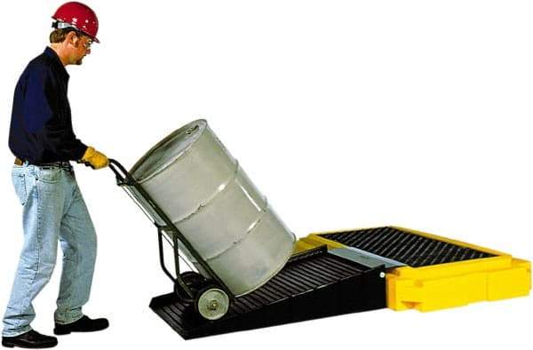 UltraTech - 66 Gal Sump, 4,500 Lb Capacity, 2 Drum, Polyethylene Spill Deck or Pallet - 66" Long x 40" Wide x 9" High, Liftable Fork, Low Profile, Inline Drum Configuration - Apex Tool & Supply