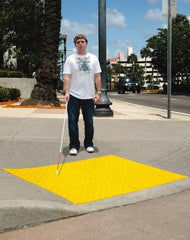 UltraTech - 2 Ft. Long x 2 Ft. Wide, Urethane Surface, Molded Bubble Entrance Matting - Outdoor, Heavy Traffic, Urethane, Yellow - Apex Tool & Supply