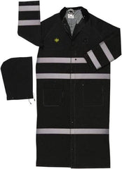 MCR Safety - Size 3XL, Black, Rain Jacket - 2 Pockets, Detachable Hood - Apex Tool & Supply