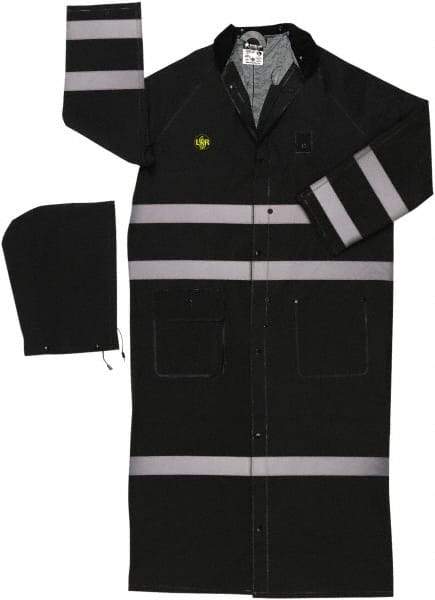 MCR Safety - Size 6XL, Black, Rain Jacket - 2 Pockets, Attached Hood - Apex Tool & Supply