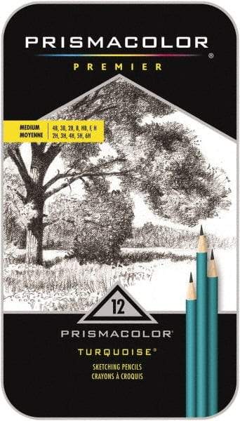 Prismacolor - 2B, 2H, 3B, 3H, 4B, 4H, 5H, 6H, B, F, H, HB Graphite Pencil - Graphite - Apex Tool & Supply