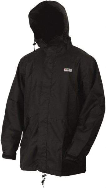 MCR Safety - Size M, Yellow, Rain Jacket - 2 Pockets, Attached Hood - Apex Tool & Supply