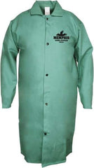 MCR Safety - Size M Welding & Flame Resistant/Retardant Coat - Green, Cotton, Snaps Closure - Apex Tool & Supply