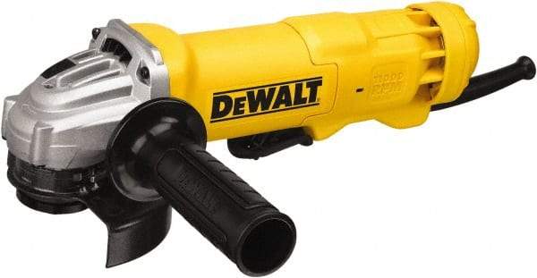 DeWALT - 4-1/2" Wheel Diam, 11,000 RPM, Corded Angle & Disc Grinder - 5/8-11 Spindle, 120 Volts, 11 Amps - Apex Tool & Supply