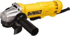 DeWALT - 4-1/2" Wheel Diam, 11,000 RPM, Corded Angle & Disc Grinder - 5/8-11 Spindle, 120 Volts, 11 Amps - Apex Tool & Supply