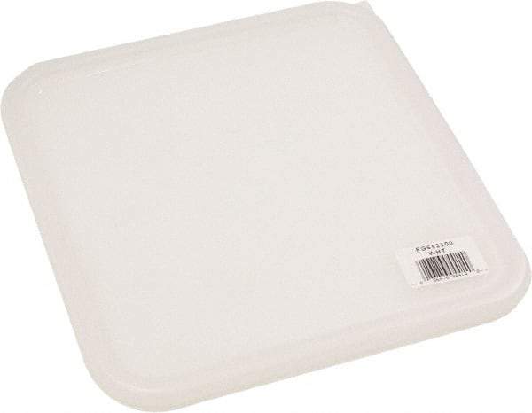 Rubbermaid - 11.3" Long x 10-1/2" Wide, Rectangular Polyethylene Lid - Corner-Pull Tab, Use with FG631200, FG631800, FG632200, FG9F0700, FG9F0800, FG9F0900 - Apex Tool & Supply