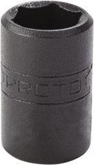 Proto - 7/16", 1/4" Drive, Standard Hand Socket - 6 Points, 7/8" OAL, Alloy Steel, Black Finish - Apex Tool & Supply