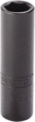 Proto - 11/32", 1/4" Drive, Deep Hand Socket - 6 Points, 2" OAL, Alloy Steel, Black Finish - Apex Tool & Supply