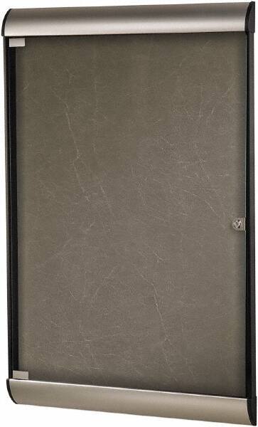 Ghent - 59.13" Wide x 36" High Enclosed Cork Bulletin Board - Natural Cork, Aluminum Frame - Apex Tool & Supply