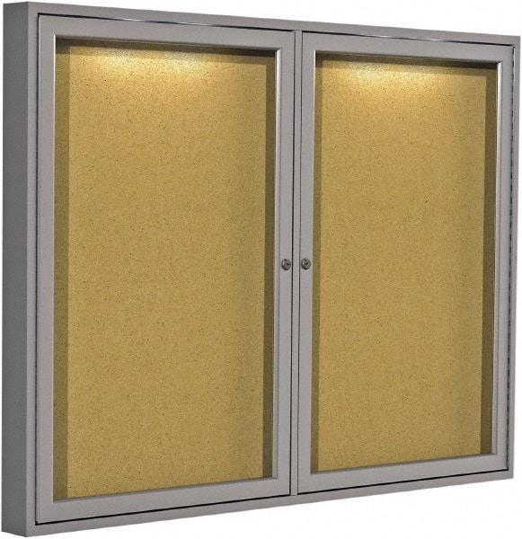 Ghent - 96-1/2" Wide x 48-1/2" High Open Cork Bulletin Board - Rubber, Tan Speckled - Apex Tool & Supply