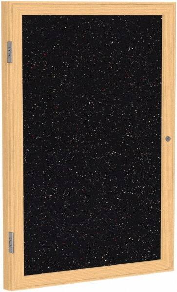 Ghent - 24" Wide x 18" High Enclosed Cork Bulletin Board - Rubber, Confetti (Color) - Apex Tool & Supply