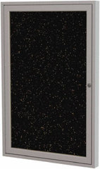 Ghent - 36" Wide x 30" High Enclosed Cork Bulletin Board - Rubber, Tan Speckled - Apex Tool & Supply