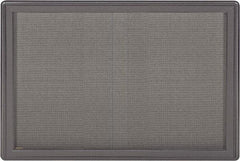 Ghent - 47" Wide x 34" High Enclosed Cork Bulletin Board - Fabric Covered, Black - Apex Tool & Supply