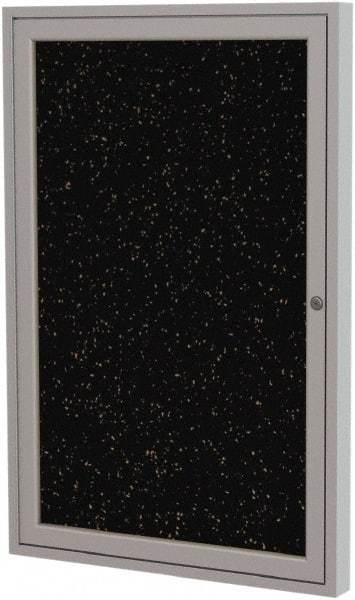 Ghent - 36" Wide x 24" High Enclosed Cork Bulletin Board - Rubber, Tan Speckled - Apex Tool & Supply
