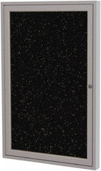 Ghent - 36" Wide x 24" High Enclosed Cork Bulletin Board - Rubber, Tan Speckled - Apex Tool & Supply