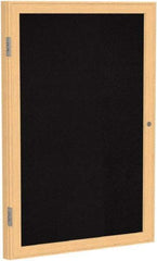 Ghent - 36" Wide x 30" High Enclosed Cork Bulletin Board - Rubber, Black - Apex Tool & Supply