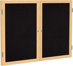 Ghent - 48" Wide x 36" High Enclosed Cork Bulletin Board - Rubber, Black - Apex Tool & Supply