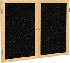 Ghent - 48" Wide x 36" High Enclosed Cork Bulletin Board - Rubber, Tan Speckled - Apex Tool & Supply