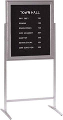 Ghent - 1 Door, 30 Inch Wide x 36 Inch High, Acrylic Enclosed Letter Board - Silver Satin - Apex Tool & Supply
